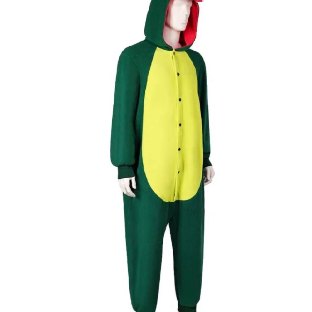 Green & Yellow Hooded Alligator Onesie Jumpsuit